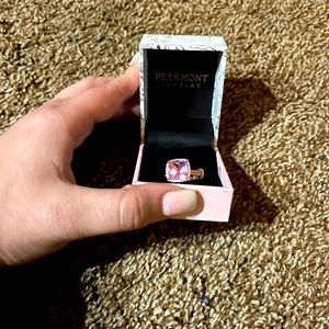 Rose gold pink stone ring size 7